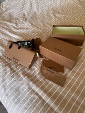 Burberry Black and Brown Sunglasses with Brown Branded Case